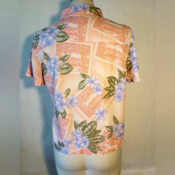 La Cabaña Hawaiian Shirt Light Pink L Vintage VLV Tiki - Picture 2 of 4